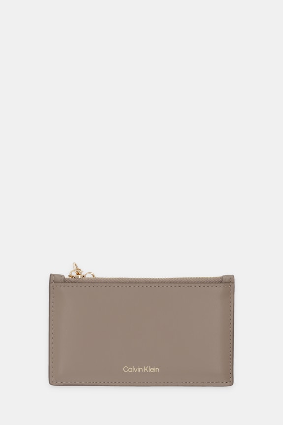 Calvin Klein portfel skórzany skóra licowa beżowy LV04F1076G