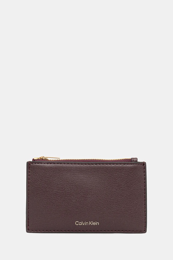 Πορτοφόλι Calvin Klein απομίμηση λείου δέρματος μωβ LV04F1090G
