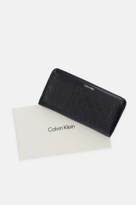Kožená peňaženka Calvin Klein LV04F1097G čierna