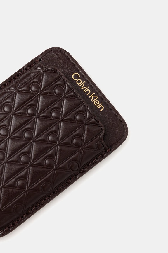 Doplňky Kožené pouzdro na karty Calvin Klein LV04F1100G burgundské