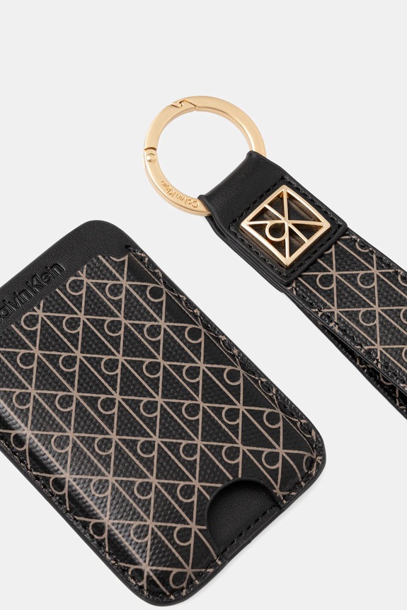 Puzdro na karty s kľúčenkou Calvin Klein LV04F1101G čierna AW25