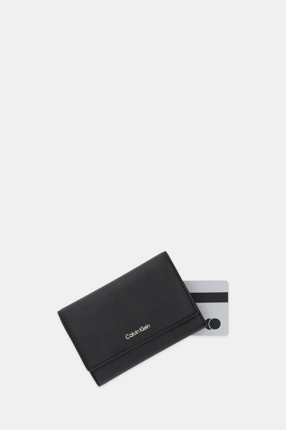 Akcesoria Calvin Klein portfel damski z imitacji skóry LV04F1117G czarny