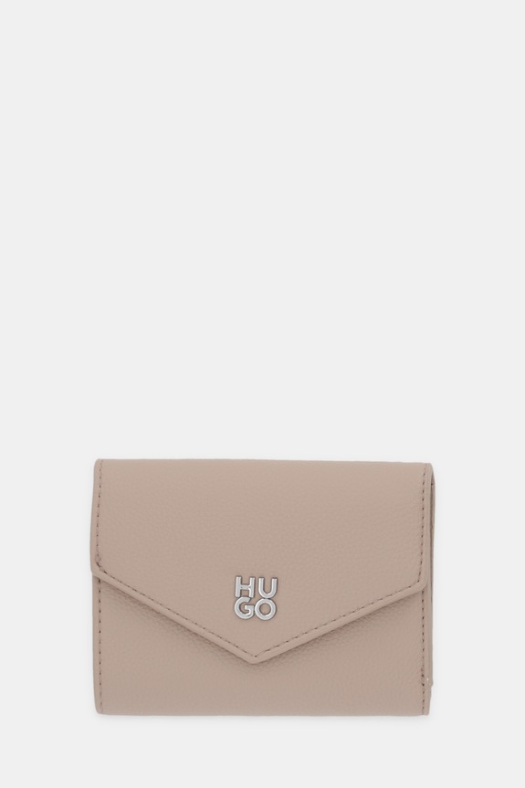 HUGO portofel Chris 2.0 FlapWallet imitatie de piele bej 50547914