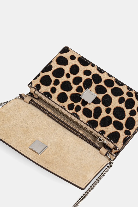 Tory Burch borsa a mano in pelle Kira Haircalf Mini 174399.250 beige
