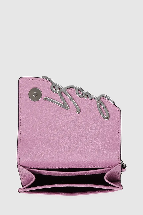 Αξεσουάρ Δερμάτινο πορτοφόλι Karl Lagerfeld IKON A4W32019 ροζ