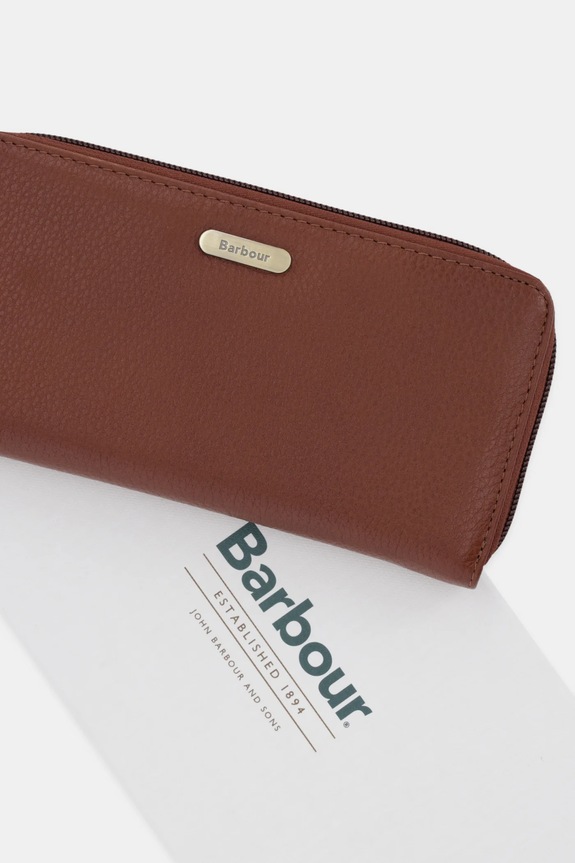 Шкіряний гаманець Barbour LLG0038 коричневий