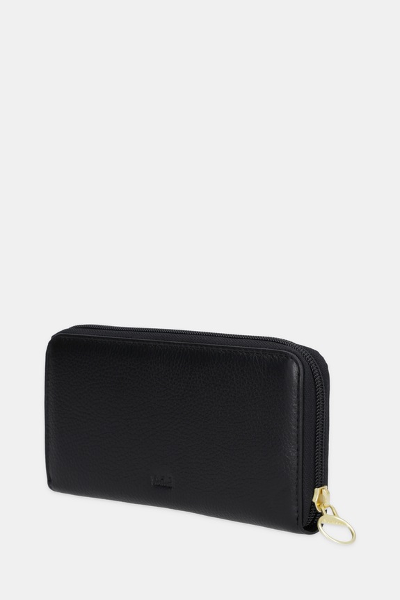 Шкіряний гаманець Barbour LLG0038 чорний AW25