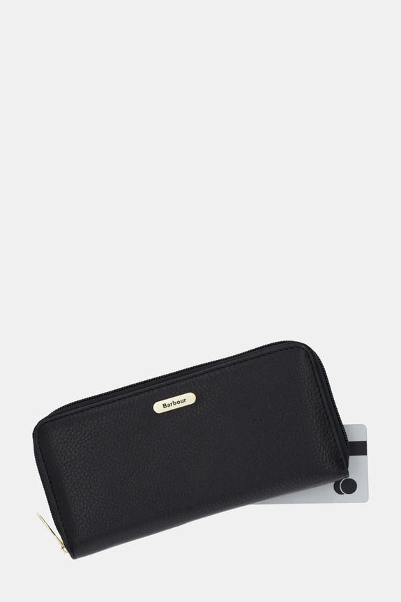 Шкіряний гаманець Barbour чорний LLG0038