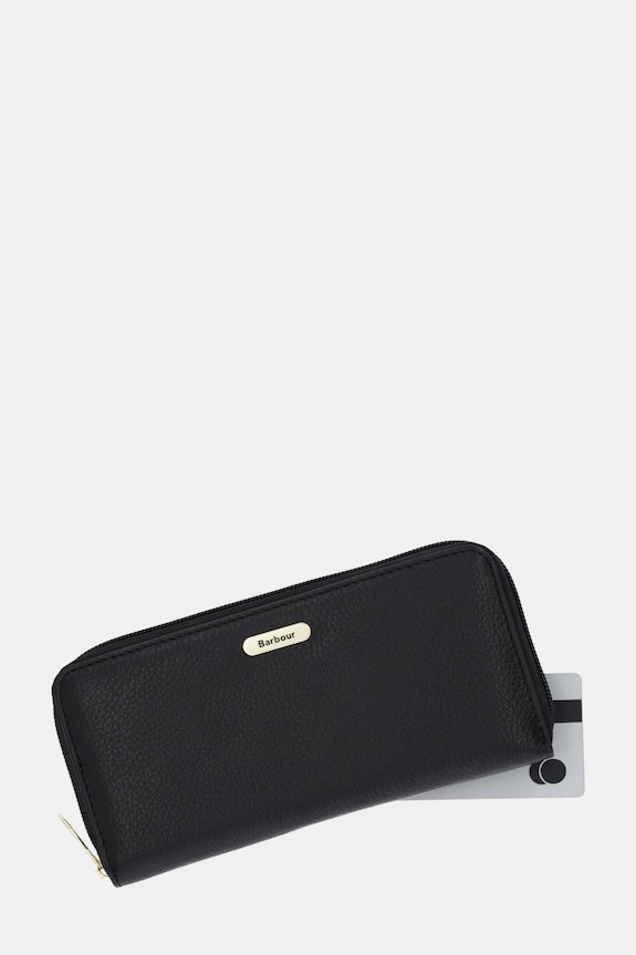 Шкіряний гаманець Barbour чорний LLG0038