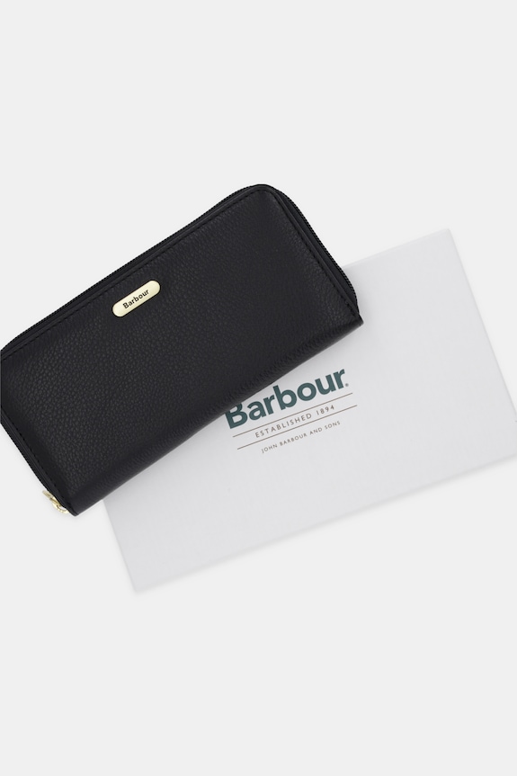 Шкіряний гаманець Barbour LLG0038 чорний