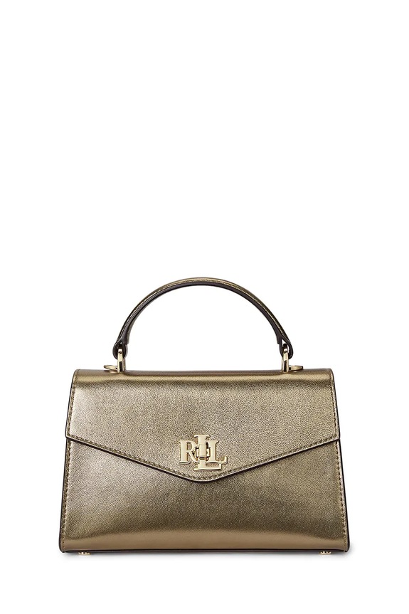 Lauren Ralph Lauren torebka skórzana skóra licowa złoty 431P02413
