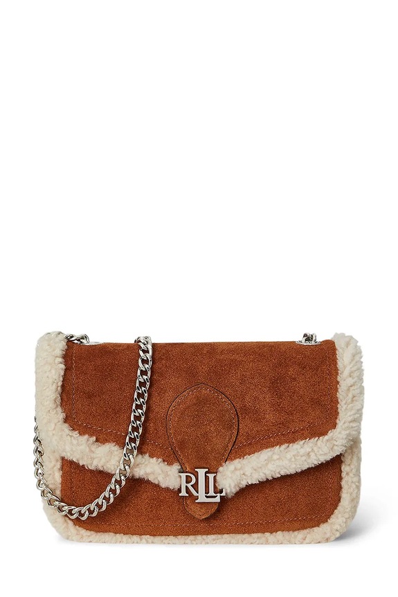 Lauren Ralph Lauren geantă de mana din piele intoarsa piele întoarsă maro 432980754