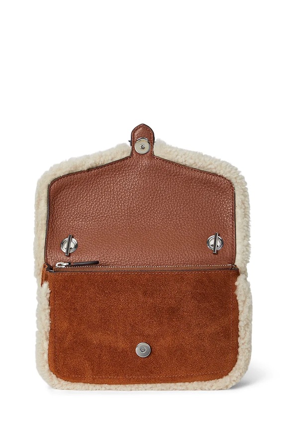 Lauren Ralph Lauren geantă de mana din piele intoarsa maro 432980754