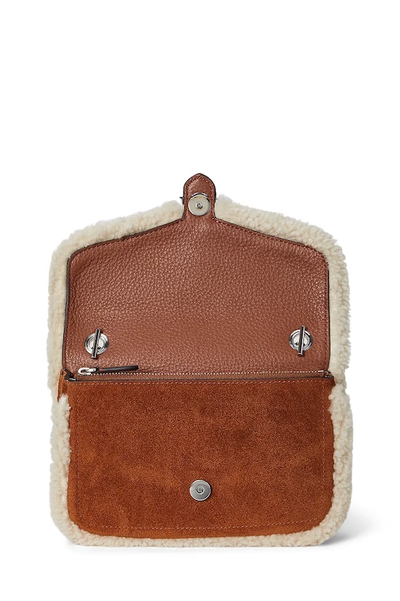 Lauren Ralph Lauren geantă de mana din piele intoarsa maro 432980754