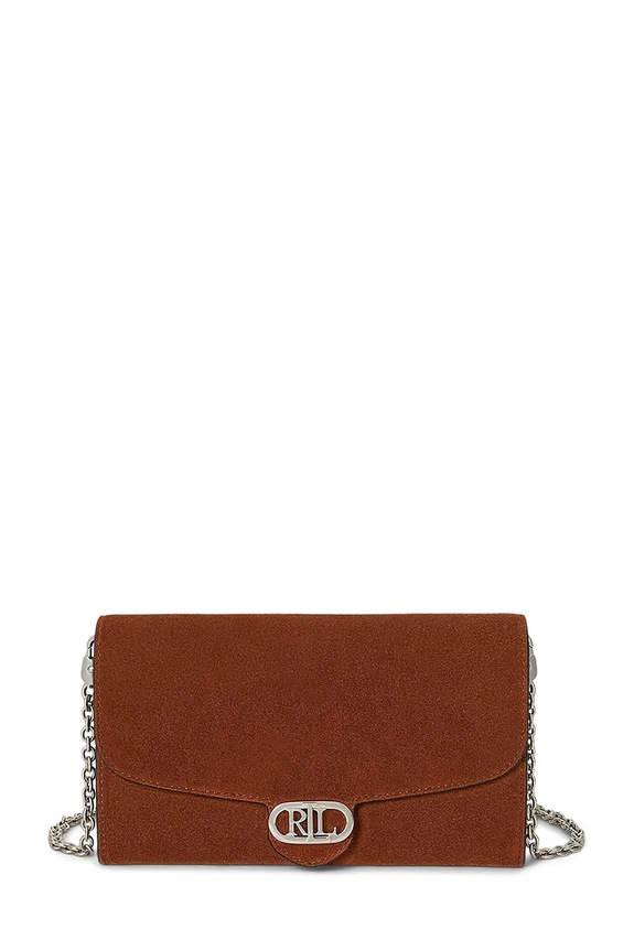 Pisemska torbica iz semiša Lauren Ralph Lauren Ne ustreza A4 rjava 432980761