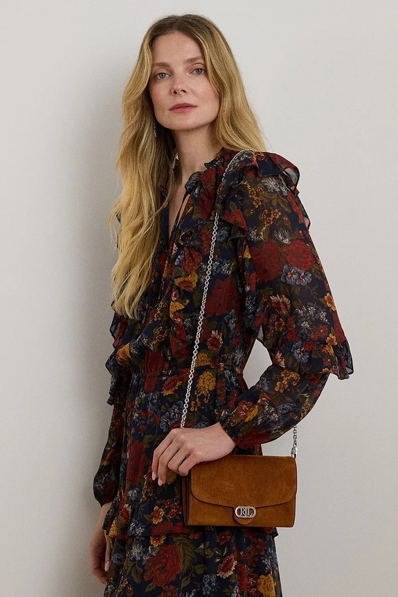 Pisemska torbica iz semiša Lauren Ralph Lauren 432980761