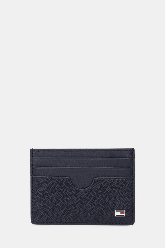Kožni etui za kartice Tommy Hilfiger etui za kartice mornarsko plava AM0AM13517