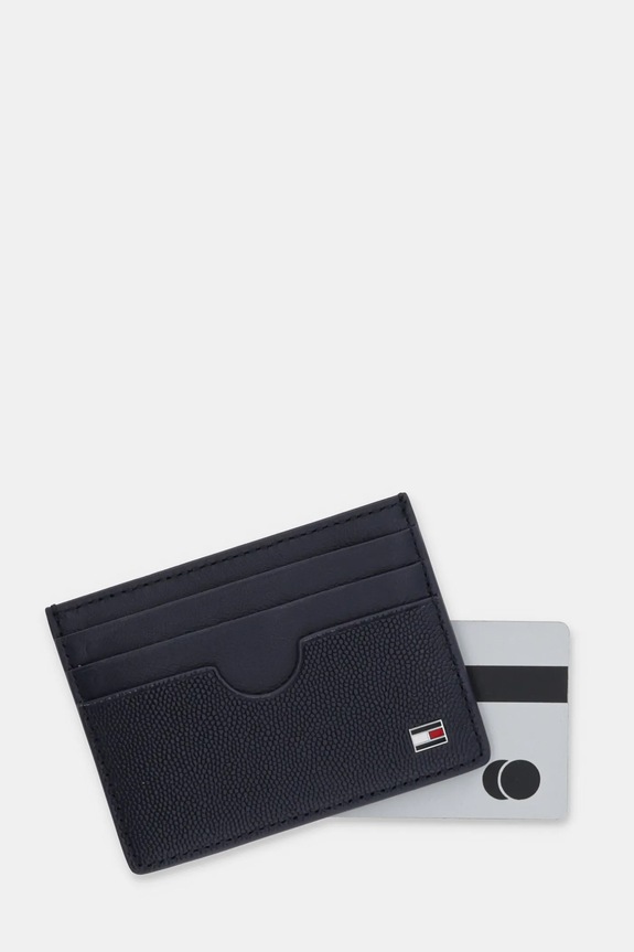 Kožni etui za kartice Tommy Hilfiger AM0AM13517 mornarsko plava