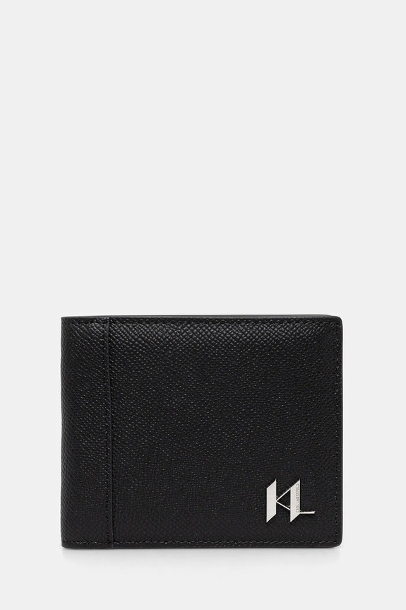 Karl Lagerfeld peňaženka pánska kožená K/MONOGRAM usňová koža čierna A3M30182