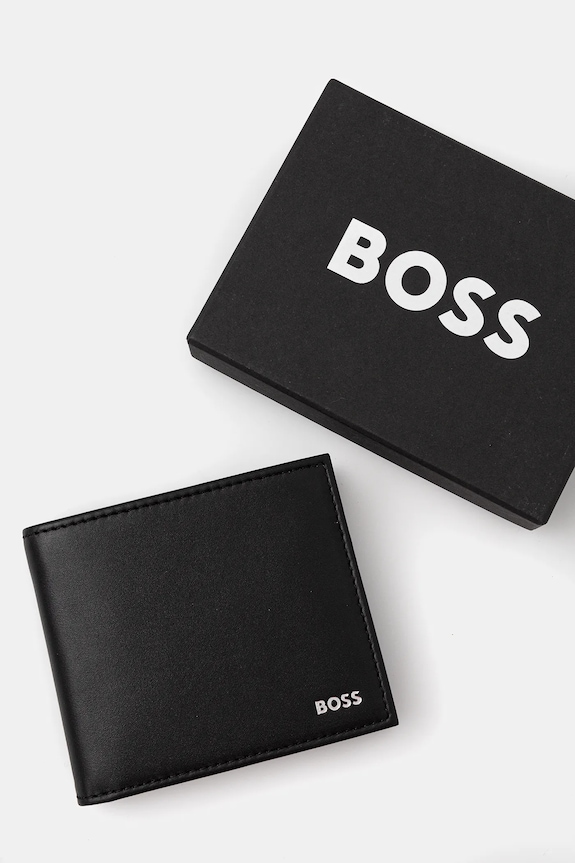 BOSS bőr pénztárca fekete 50546152