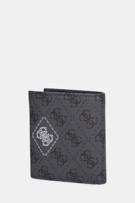 Δερμάτινο πορτοφόλι Guess MILANO SMMACT.LEA22 γκρί AW25