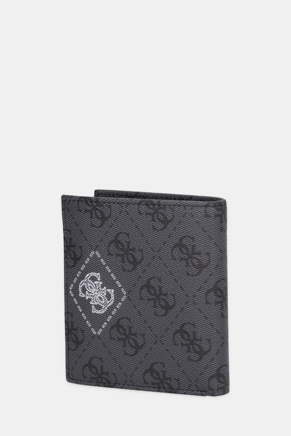 Δερμάτινο πορτοφόλι Guess MILANO SMMACT.LEA22 γκρί AW25