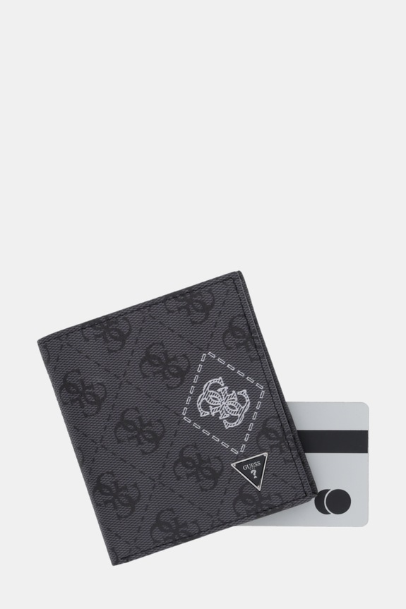 Δερμάτινο πορτοφόλι Guess MILANO γκρί SMMACT.LEA22