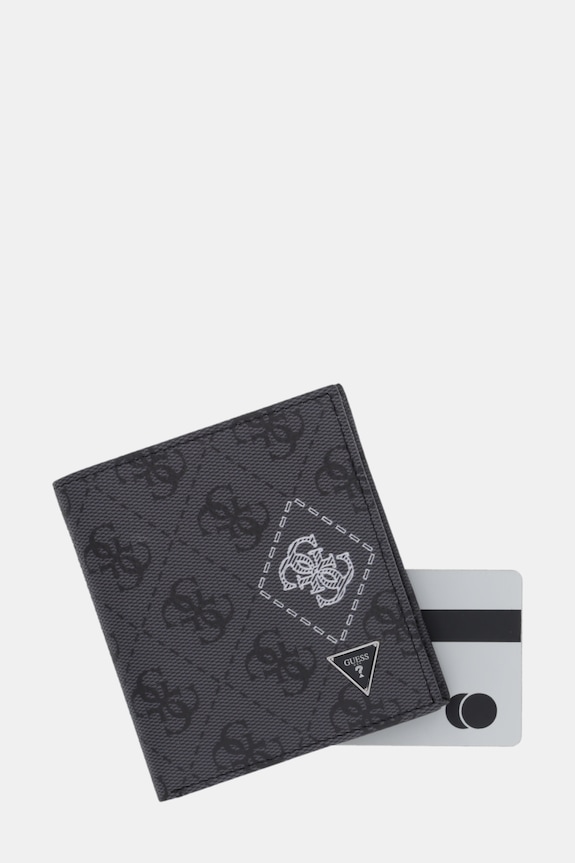 Δερμάτινο πορτοφόλι Guess MILANO γκρί SMMACT.LEA22