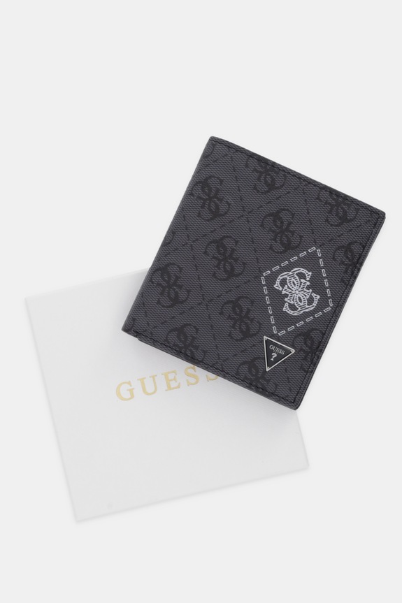 Δερμάτινο πορτοφόλι Guess MILANO SMMACT.LEA22 γκρί