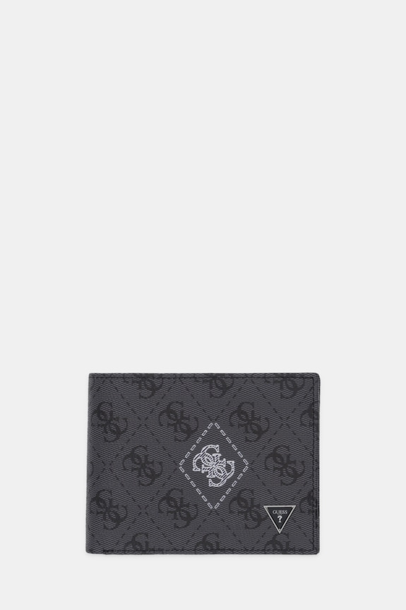 Δερμάτινο πορτοφόλι Guess MILANO λείο δέρμα γκρί SMMACT.LEA24