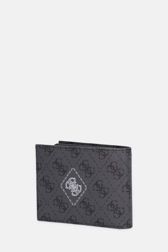 Δερμάτινο πορτοφόλι Guess MILANO SMMACT.LEA24 γκρί AW25