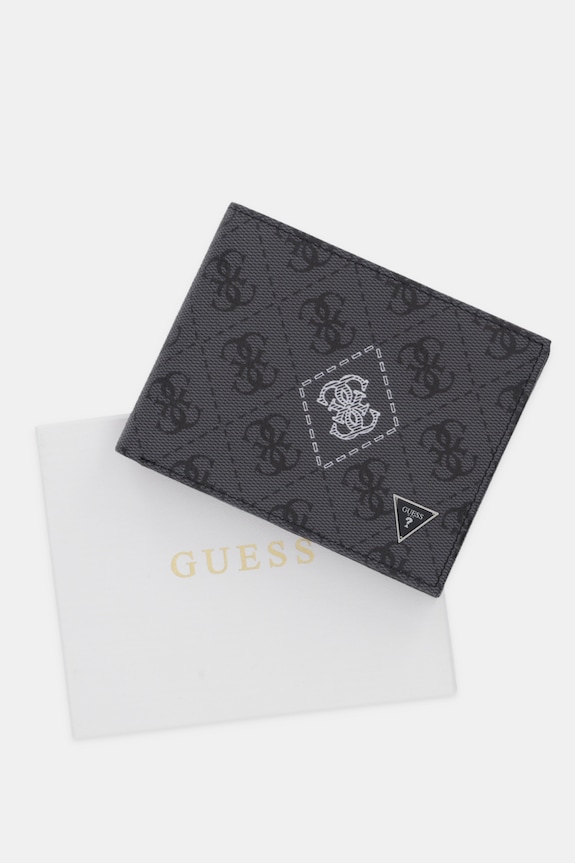 Δερμάτινο πορτοφόλι Guess MILANO SMMACT.LEA24 γκρί