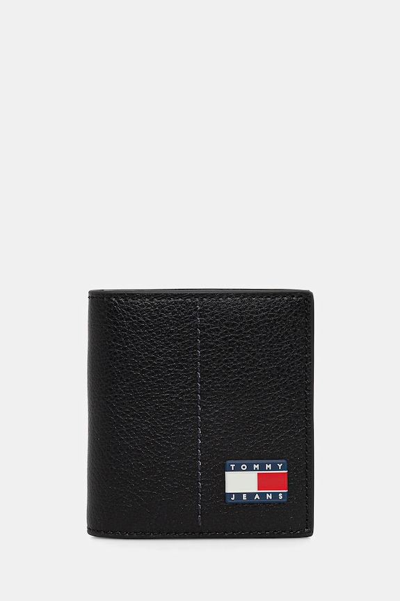 Novčanik Tommy Jeans zrnata koža crna AM0AM13698
