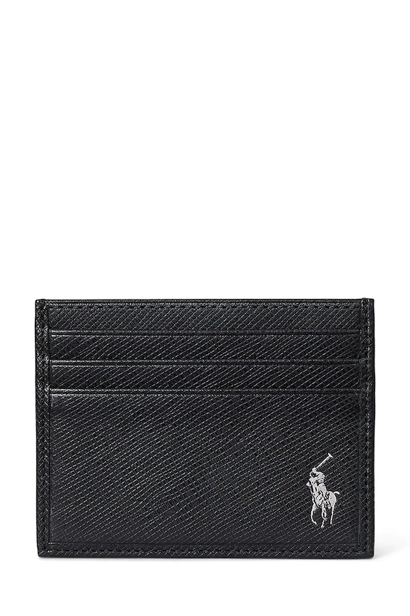 Polo Ralph Lauren leather card holder plain black 405931677
