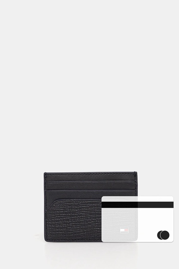 Kožni etui za kartice Tommy Hilfiger mornarsko plava AM0AM13707
