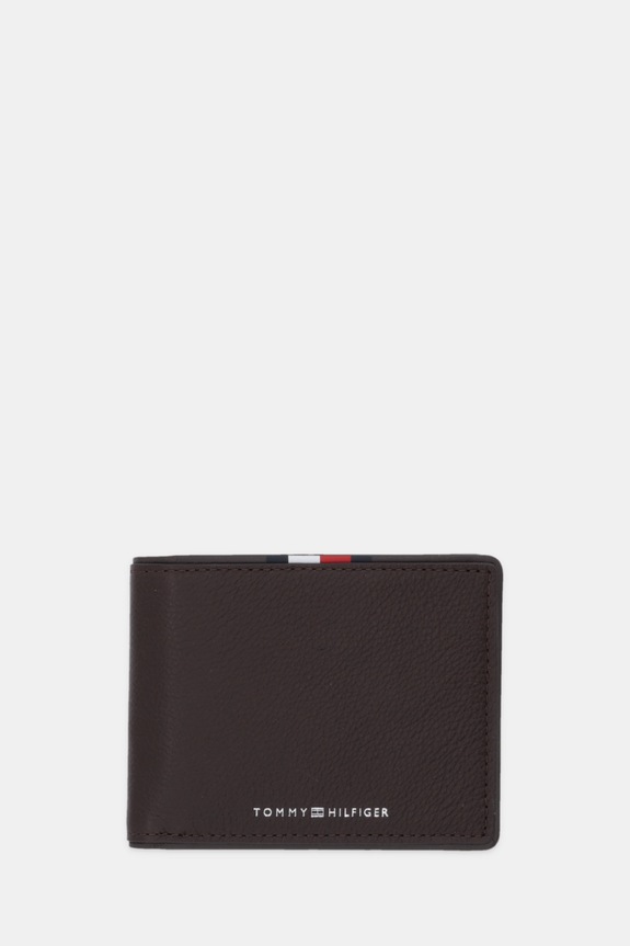 Δερμάτινο πορτοφόλι Tommy Hilfiger λείο δέρμα καφέ AM0AM13739