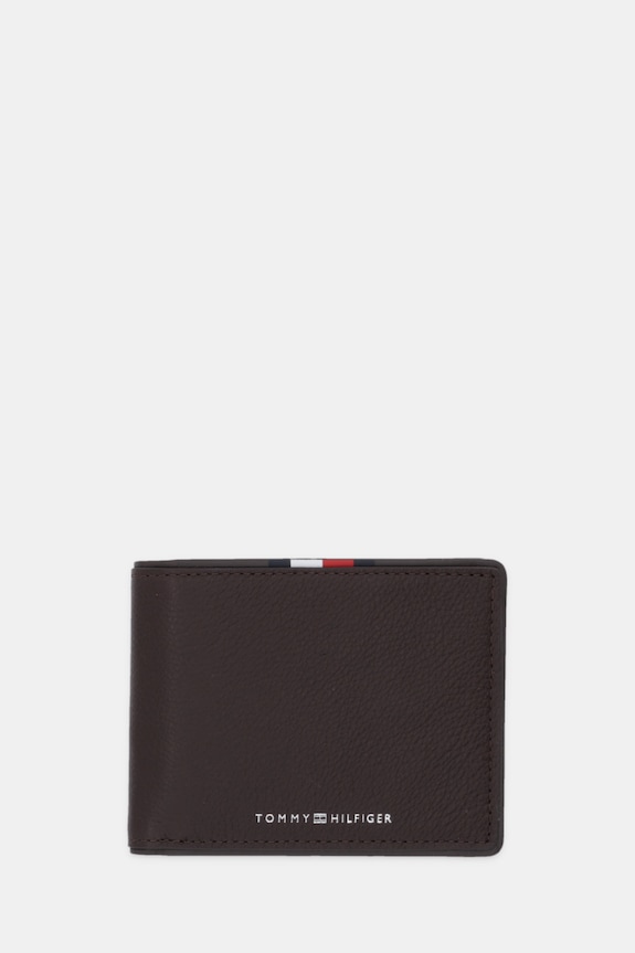 Δερμάτινο πορτοφόλι Tommy Hilfiger λείο δέρμα καφέ AM0AM13739