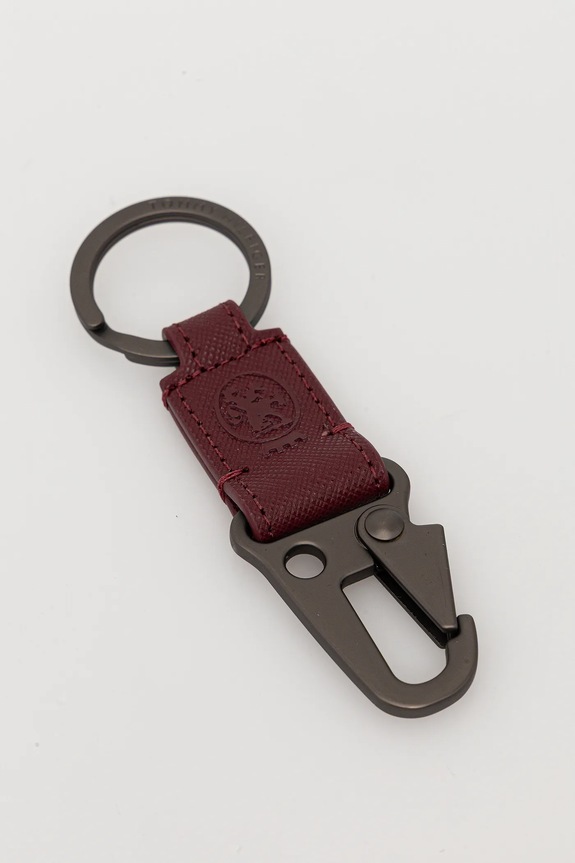 Tommy Hilfiger custodia per carte di credito in pelle e portachiavi AM0AM13779 granata AW25