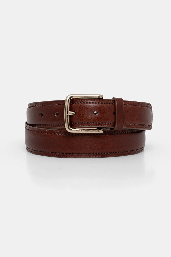 Tommy Hilfiger curea din piele și husă pentru carduri AM0AM13934 maro AW25