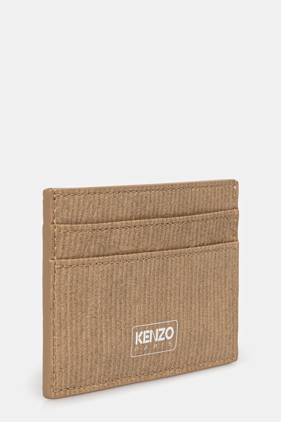Кожаный чехол на карты Kenzo Card Holder FF62PM100L06 бежевый AW25