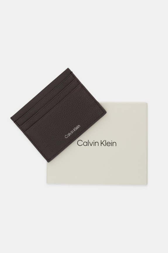 Calvin Klein etui na karty skórzane etui na karty brązowy LV04D1060G