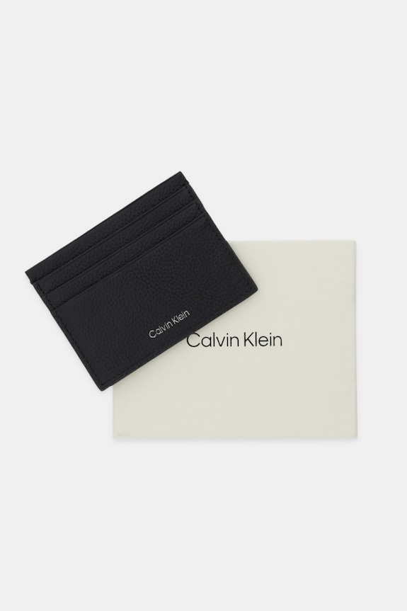 Calvin Klein etui na karty skórzane etui na karty czarny LV04D1060G