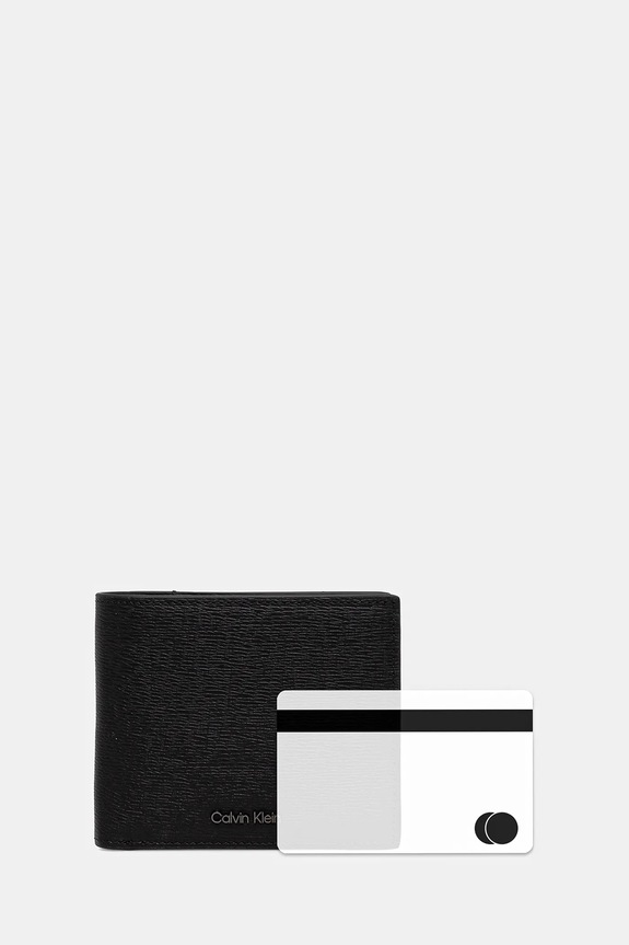 Kožená peněženka Calvin Klein LV04D1072G černá