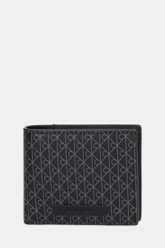 Calvin Klein portfel męski skórzany imitacja skóry licowej czarny LV04D1085G