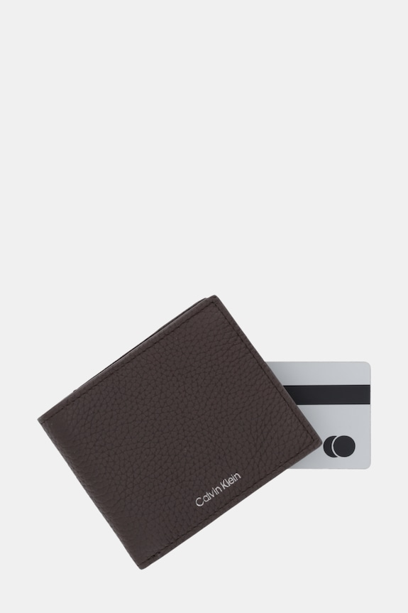 Calvin Klein portfel skórzany brązowy LV04D1138G