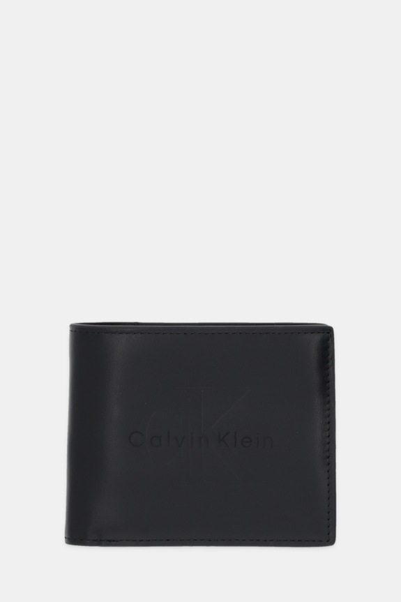 Usnjena denarnica Calvin Klein Prijazno od planeta črna LV04D1156G