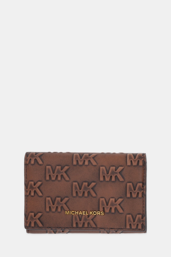 Michael Kors portfel skórzany skóra licowa brązowy 39F5GHDD6L