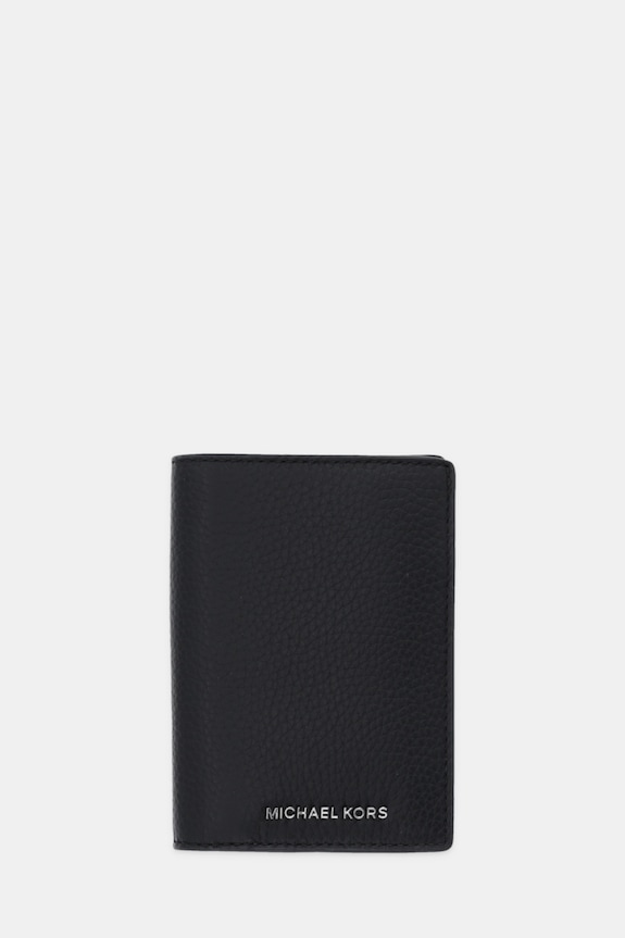 Usnjena denarnica Michael Kors Zrnato usnje črna 39F5LHDF0L