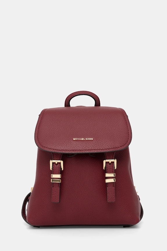 MICHAEL Michael Kors plecak skórzany QUINN skóra licowa bordowy 30T5GQNB0L