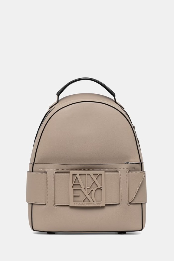 Armani Exchange plecak miejski damski z imitacji skóry nie mieści A4 beżowy XW001204.AF13672